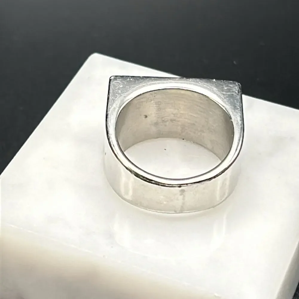 MITCIV biker ring ATC LLC stainless steel #846 Victim spelled backwards Sz 10
